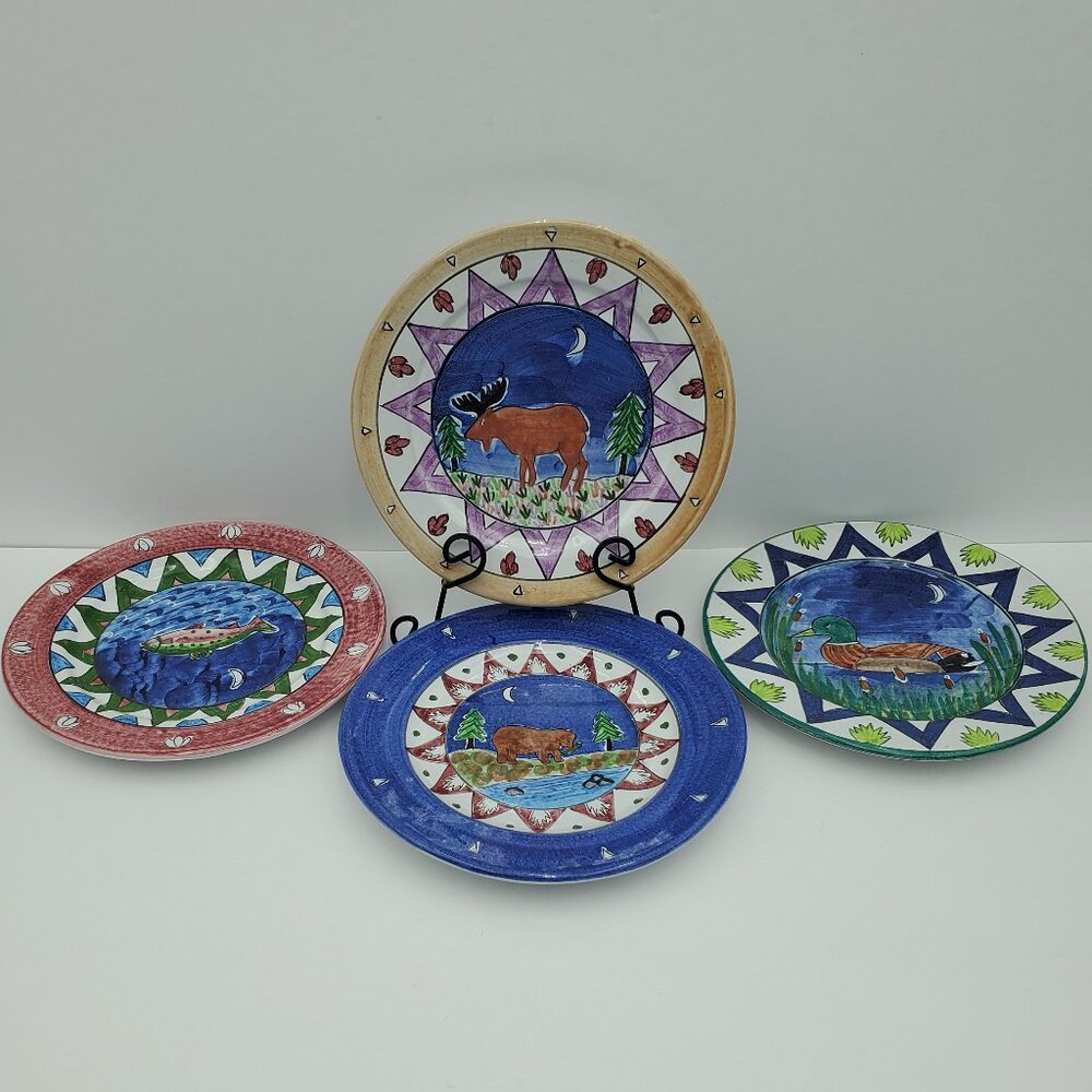 Mesa International Elkins New Hampshire Bear Fish Moose Duck Salad Dessert Plate
